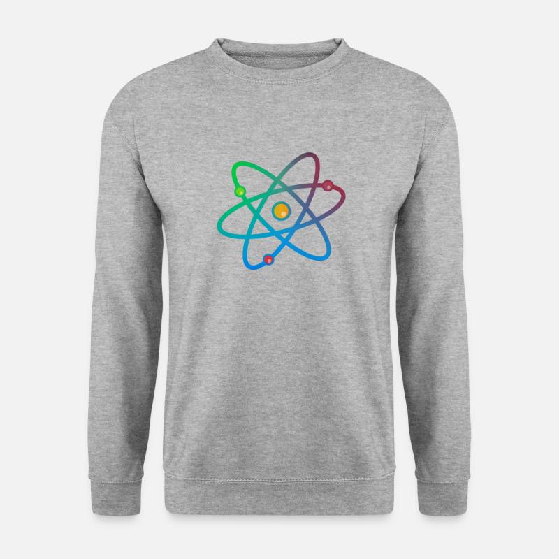 Buntes Atom - Unisex Pullover - Weißgrau meliert