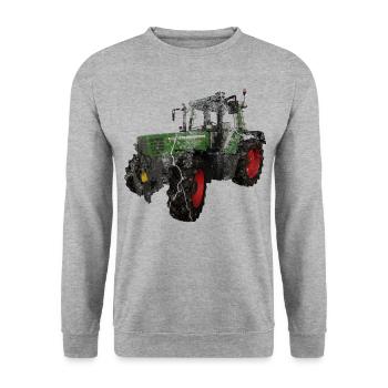 Traktor Favorit Retro Vintage Desing - Unisex Pullover - Weißgrau meliert - Vorne - Alina (178cm) & Michal (187cm)