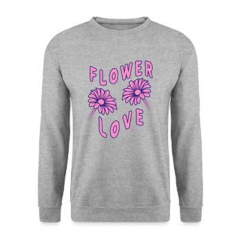Belles fleurs fleurs amour - Sweat-shirt Unisexe - gris chiné - Devant - Alina (178cm) & Michal (187cm)