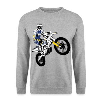 Enduro - off-road - motorcycle off-road sport - Unisex Sweatshirt - salt & pepper - Front - Alina (178cm) & Michal (187cm)