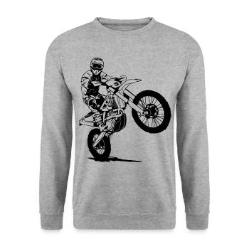Enduro - off-road - motorcycle off-road sport - Unisex Sweatshirt - salt & pepper - Front - Alina (178cm) & Michal (187cm)