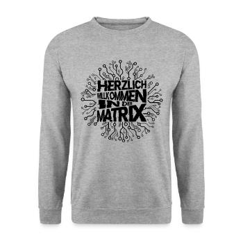 Matrix - Unisex Pullover - Weißgrau meliert - Vorne - Alina (178cm) & Michal (187cm)