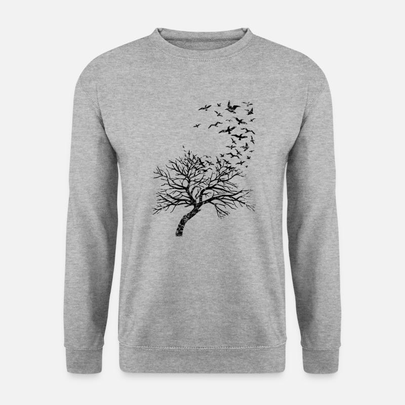 Tree and birds - Unisex Sweatshirt - salt & pepper