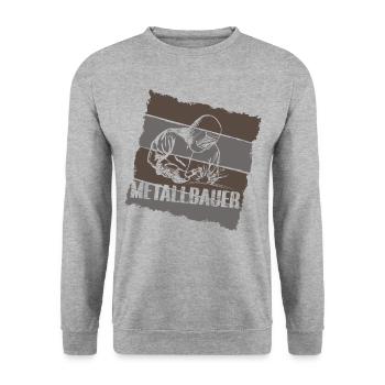 Metallbauer - Schlosser - Stahlbau - Unisex Pullover - Weißgrau meliert - Vorne - Alina (178cm) & Michal (187cm)