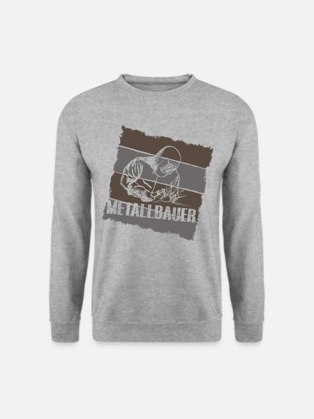 Metallbauer - Schlosser - Stahlbau - Unisex Pullover - Weißgrau meliert