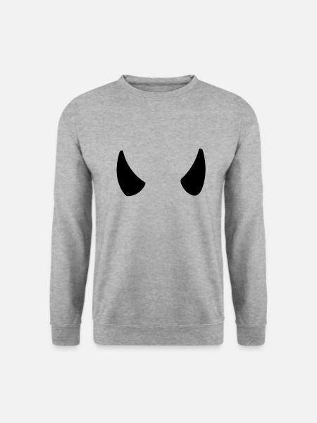 Hörner - Unisex Pullover - Weißgrau meliert