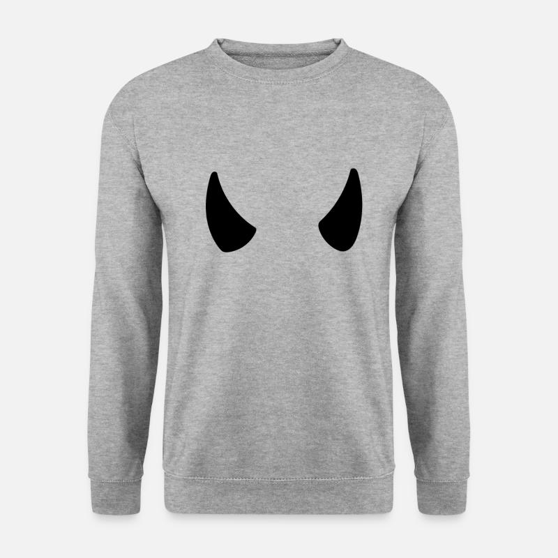 Hörner - Unisex Pullover - Weißgrau meliert