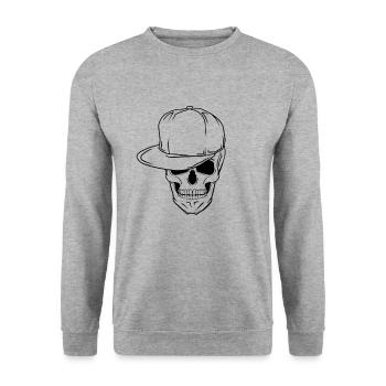 Skull - hip hop style - Unisex Sweatshirt - salt & pepper - Front - Alina (178cm) & Michal (187cm)