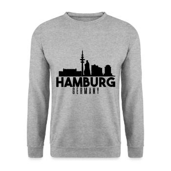 Hamburg skyline - Unisex Sweatshirt - salt & pepper - Front - Alina (178cm) & Michal (187cm)