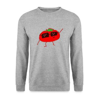 Motif tomate - Sweat-shirt Unisexe - gris chiné - Devant - Alina (178cm) & Michal (187cm)