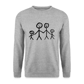 Famille - Sweat-shirt Unisexe - gris chiné - Devant - Alina (178cm) & Michal (187cm)