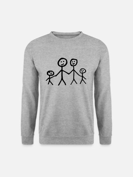 Famille - Sweat-shirt Unisexe - gris chiné