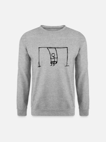 Schaukel - Strichmännchen - Unisex Pullover - Weißgrau meliert