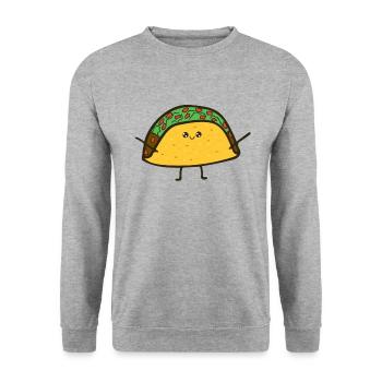 Taco eating mexico - Unisex Sweatshirt - salt & pepper - Front - Alina (178cm) & Michal (187cm)