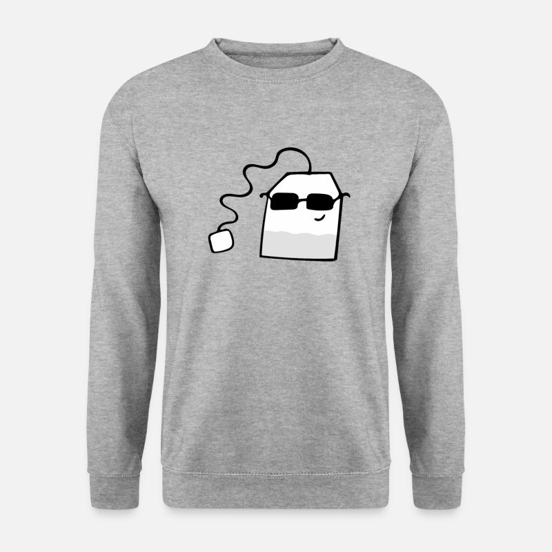 Teebeutel - Unisex Pullover - Weißgrau meliert