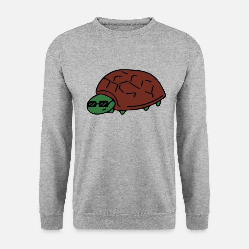 Schildkröte - Unisex Pullover - Weißgrau meliert