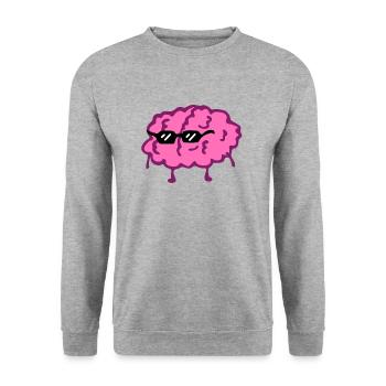 Cerveau - drôle - Sweat-shirt Unisexe - gris chiné - Devant - Alina (178cm) & Michal (187cm)