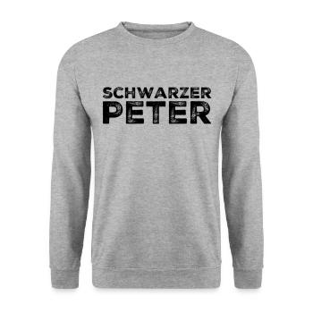 Schwarzer Peter - Unisex Pullover - Weißgrau meliert - Vorne - Alina (178cm) & Michal (187cm)