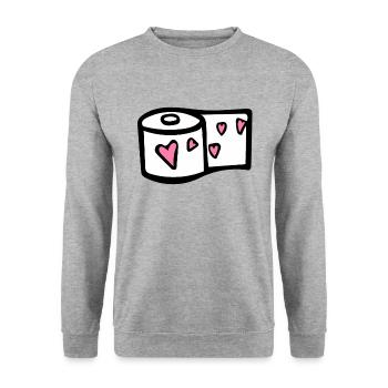 Papier toilette - Sweat-shirt Unisexe - gris chiné - Devant - Alina (178cm) & Michal (187cm)