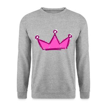 Krone - Unisex Pullover - Weißgrau meliert - Vorne - Alina (178cm) & Michal (187cm)