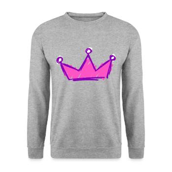 Krone - Unisex Pullover - Weißgrau meliert - Vorne - Alina (178cm) & Michal (187cm)