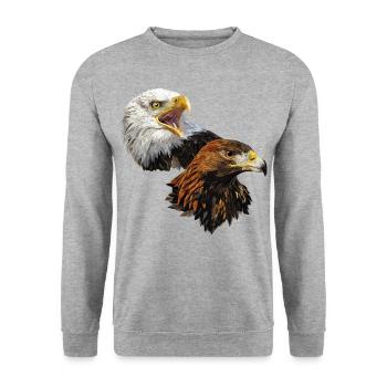 American Pigargo and Golden Eagle - Unisex Sweatshirt - salt & pepper - Front - Alina (178cm) & Michal (187cm)