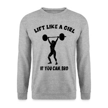 Bodybuilder GYM Fitness Girl Woman bodybuilding - Unisex Sweatshirt - salt & pepper - Front - Alina (178cm) & Michal (187cm)