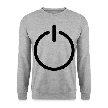 Powerbutton couleur bouton de puissance personnalisable - Sweat-shirt Unisexe - gris chiné - Devant - Alina (178cm) & Michal (187cm)