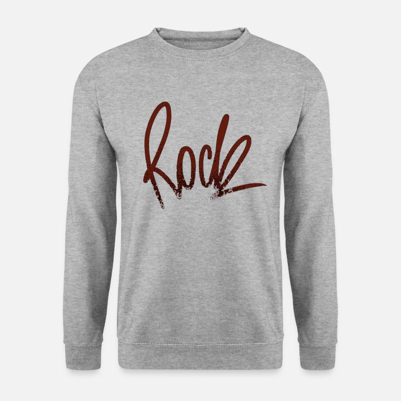 ROCK dunkle Felsinschrift - Unisex Pullover - Weißgrau meliert