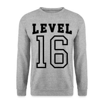 Niveau 16 anniversaire - Sweat-shirt Unisexe - gris chiné - Devant - Alina (178cm) & Michal (187cm)