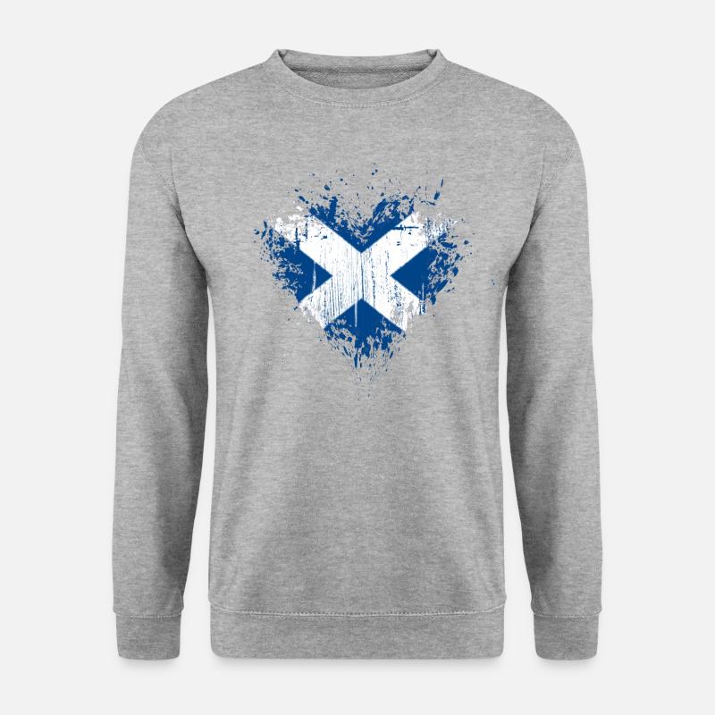 Schottland Herz - Unisex Pullover - Weißgrau meliert