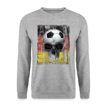 Deutscher Fußballfan - Unisex Pullover - Weißgrau meliert - Vorne - Alina (178cm) & Michal (187cm)
