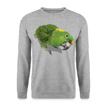 The yellow-naped parrot - Unisex Sweatshirt - salt & pepper - Front - Alina (178cm) & Michal (187cm)