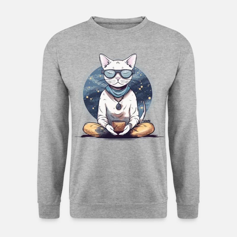 Meditating Cat - Unisex Sweatshirt - salt & pepper