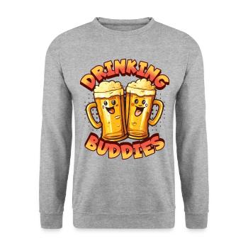 Copains buveurs de bière Partnerlook Chopes à bière drôles - Sweat-shirt Unisexe - gris chiné - Devant - Alina (178cm) & Michal (187cm)
