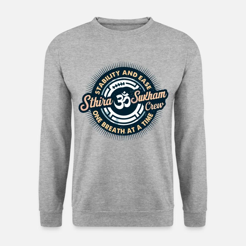 Sthira-Sukham Asanam / Yoga Shirt - Unisex Pullover - Weißgrau meliert