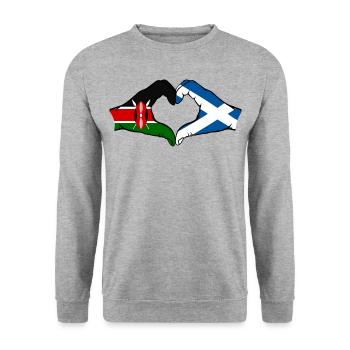 Kenya Ecosse mains en forme de coeur - Sweat-shirt Unisexe - gris chiné - Devant - Alina (178cm) & Michal (187cm)
