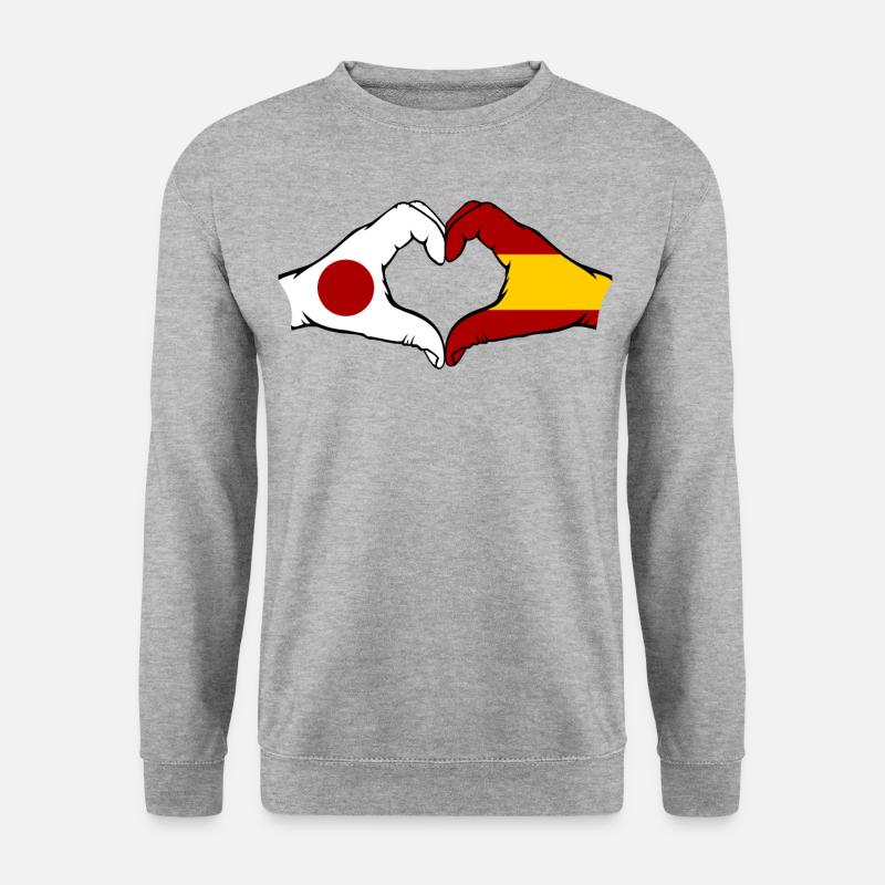 Japan Spain Hands Heart Shape - Unisex Sweatshirt - salt & pepper