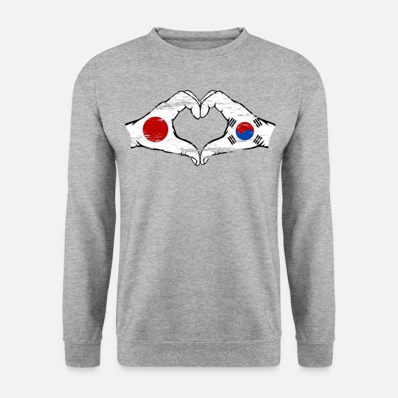 Japon Corée du Sud Mains Coeur Forme Utilisé - Sweat-shirt Unisexe - gris chiné