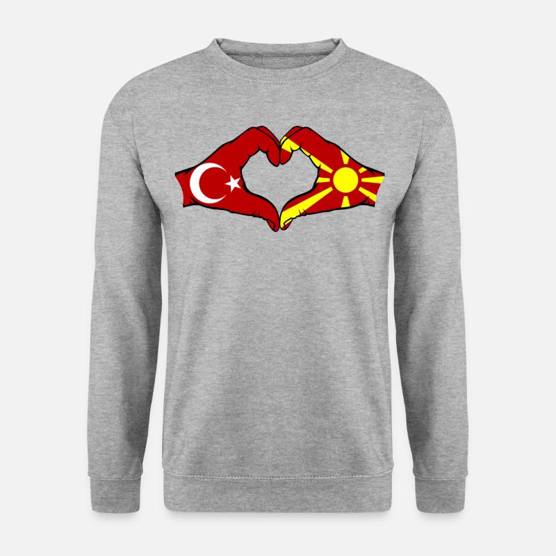 Turkey Macedonia Hands Heart Shape - Unisex Sweatshirt - salt & pepper
