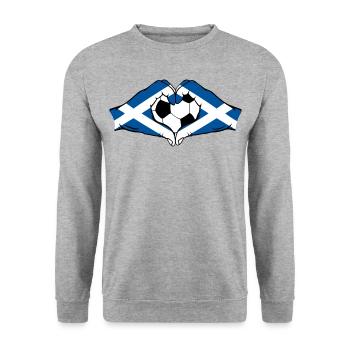 Scotland flag football hands heart shape - Unisex Sweatshirt - salt & pepper - Front - Alina (178cm) & Michal (187cm)