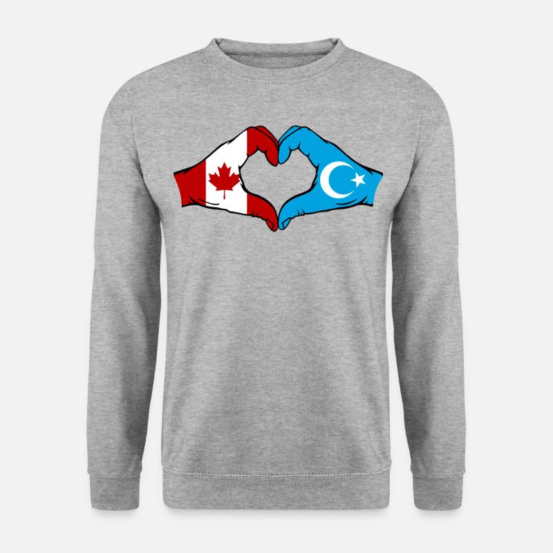 Canada Uyghur Flag Heart Shape - Unisex Sweatshirt - salt & pepper