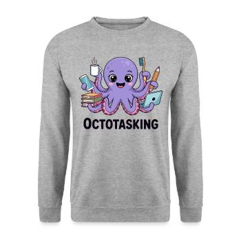 Octotasking octopus en mode multitâche - Sweat-shirt Unisexe - gris chiné - Devant - Alina (178cm) & Michal (187cm)