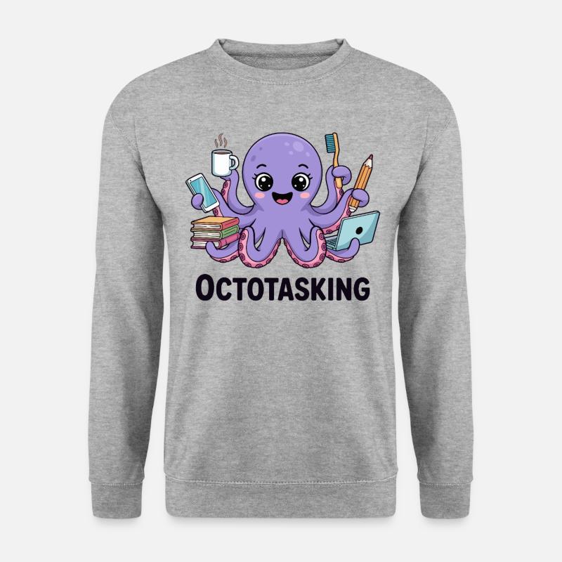 Octotasking Creature in Multitask Mode - Unisex Sweatshirt - salt & pepper