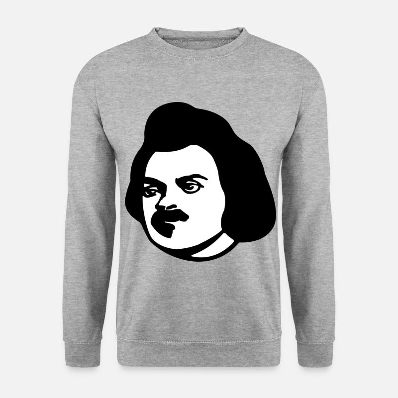 Gesicht - Unisex Pullover - Weißgrau meliert