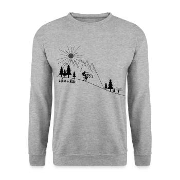 MTB Mountainbike Manual - Sweat-shirt Unisexe - gris chiné - Devant - Alina (178cm) & Michal (187cm)