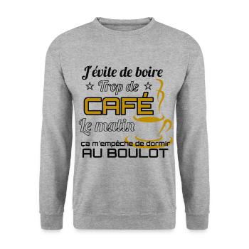 Coffee Shirt • Funny Quote • Coffee Gifts - Unisex Sweatshirt - salt & pepper - Front - Alina (178cm) & Michal (187cm)
