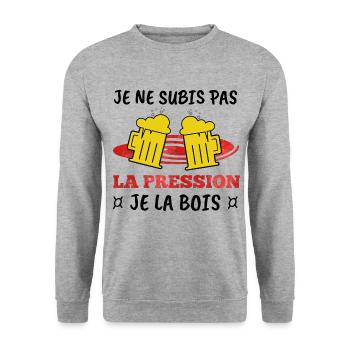 Apéro Shirt - Apéritif Cadeau - Sweat-shirt Unisexe - gris chiné - Devant - Alina (178cm) & Michal (187cm)