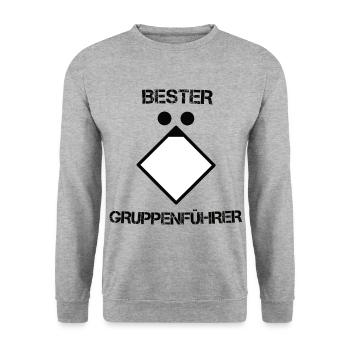 Bester Gruppenführer. Soldat. Bundeswehr. - Unisex Pullover - Weißgrau meliert - Vorne - Alina (178cm) & Michal (187cm)