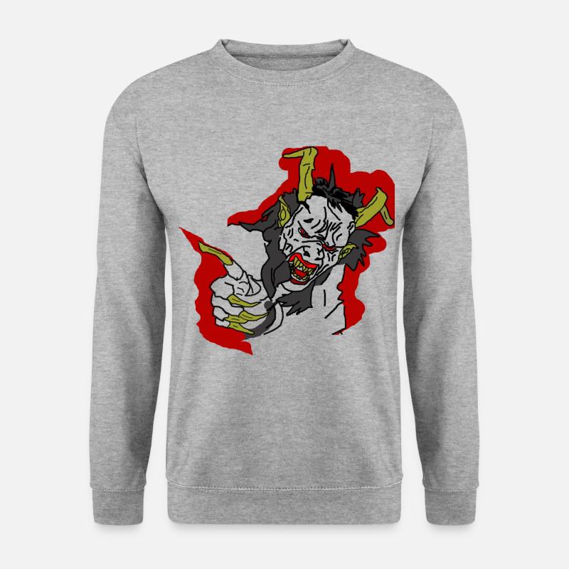 Devil Krampus Halloween Perchte - Sweat-shirt Unisexe - gris chiné